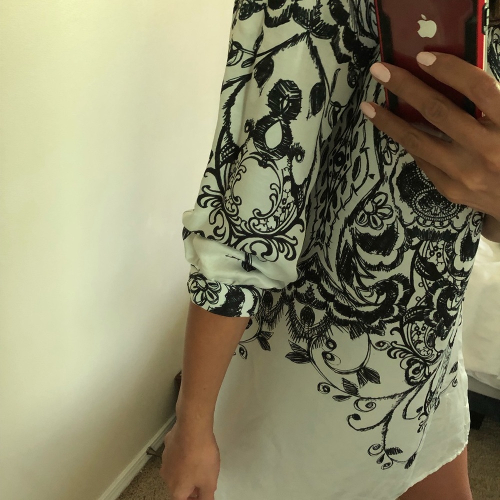 Spring Printed Floral silk Dress - Picture 7 of 7